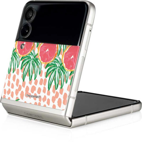Bouffants and Broken Hearts Graphic Grapefruit Galaxy Z Flip3 5G Skin